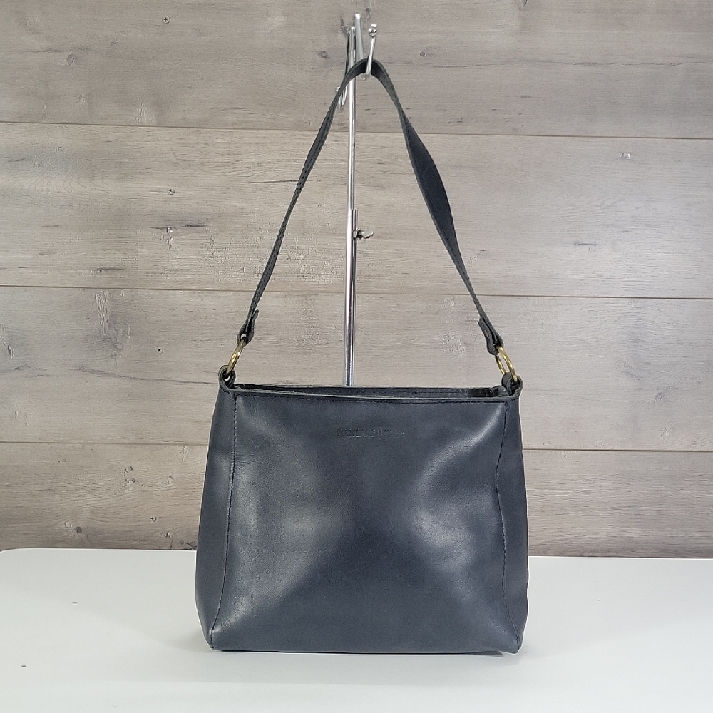 Portland Leather Goods Classic Black Leather Shoulder Bag